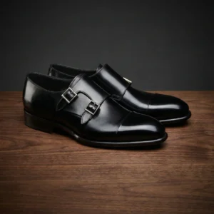 Black Leather Castle Monk Straps