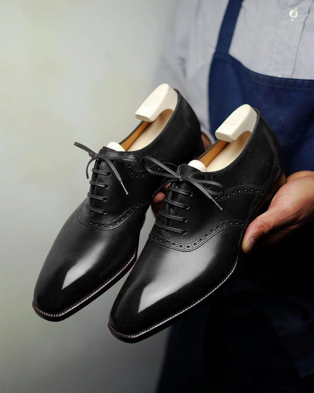 Black Leather Elowen Madison Oxfords
