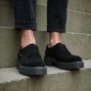 Black Suede Leather Roma Heritage Derby