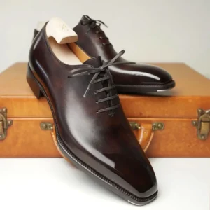 Brown Leather Lorcin Whole Cut Oxfords