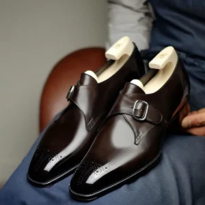 Brown Leather Stellan Single Monk Straps