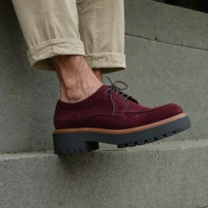 Burgundy Suede Leather Roma Heritage Derby