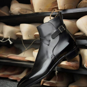Black Leather Alvor Slip On Jodhpur Boots