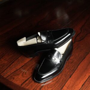 Black Leather Midnight Monarch Loafers