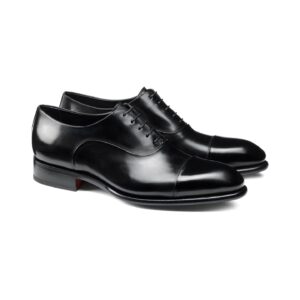 Black Leather Woodford Balmoral Toe Cap Oxfords