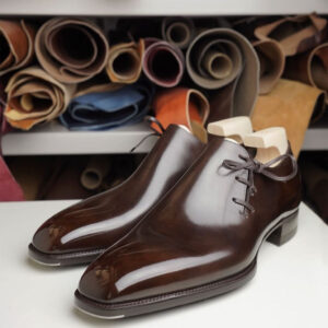 Brown Leather Camria Whole Cut Oxfords