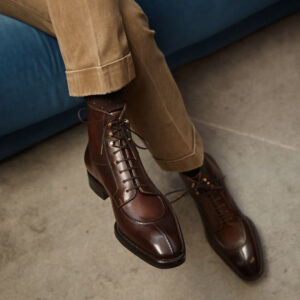 Brown Leather Vieste Lace Up Derby Boots