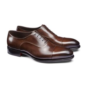 Brown Leather Woodford Balmoral Toe Cap Oxfords