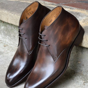 Brown Patina Leather Navarre Chukka Boots