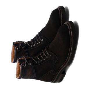 Brown Suede Boston Chunky Oxford Boots