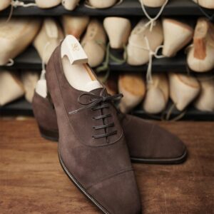 Brown Velvet Ash Oxfords