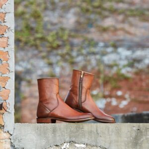 Light Tan Leather Draven Zipper Boots