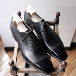 Onyx Crown Black Leather Oxfords