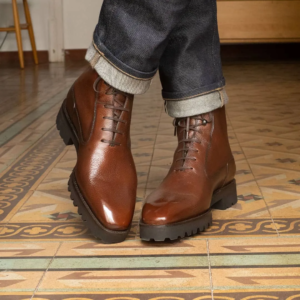 Tan Leather Barrett Chunky Hiking Lace Up Boots