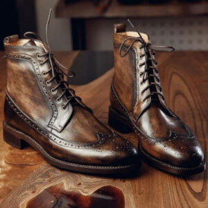 Tan Leather Danise Lace Up Derby Boots