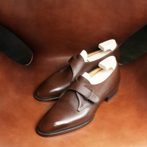 Tan Leather Walnut Grain Monk